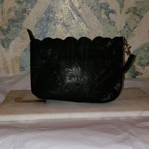 Leaders in Leather Black Leather Wristlet/Clutch